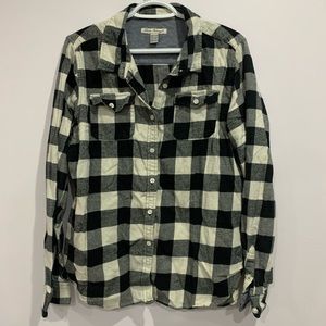 White and Black Plaid Shirt